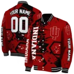 custom indiana hoosiers hexagon cluster red black varsity jacket best selling.webp