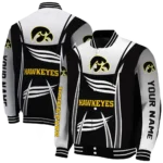 custom iowa hawkeyes mesh effect black varsity jacket best selling.webp