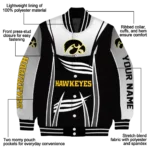 custom iowa hawkeyes mesh effect black varsity jacket best selling.webp