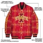 custom iowa state cyclones bolt stripe red varsity jacket best selling.webp