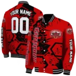 custom jacksonville state gamecocks hexagon cluster red black varsity jacket best selling.webp