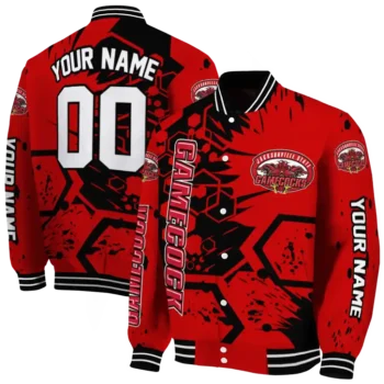 custom jacksonville state gamecocks hexagon cluster red black varsity jacket fashion forward.webp