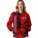 custom jacksonville state gamecocks hexagon cluster red black varsity jacket best selling.webp
