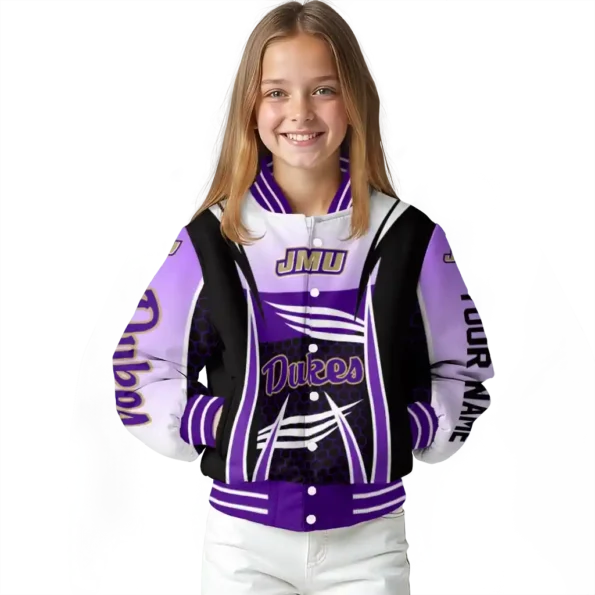 custom james madison dukes mesh effect purple black varsity jacket top rated.webp