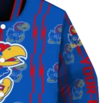 custom kansas jayhawks bolt stripe blue varsity jacket best selling.webp