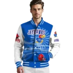 custom kansas jayhawks ferris arena blue white varsity jacket best selling.webp
