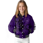 custom kansas state wildcats hexagon cluster purple black varsity jacket best selling.webp