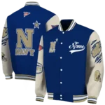 custom navy midshipmen wildcat pawprint blue nude varsity jacket best selling.webp