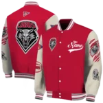 custom new mexico lobos wildcat pawprint red nude varsity jacket best selling.webp