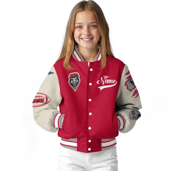 custom new mexico lobos wildcat pawprint red nude varsity jacket top rated.webp