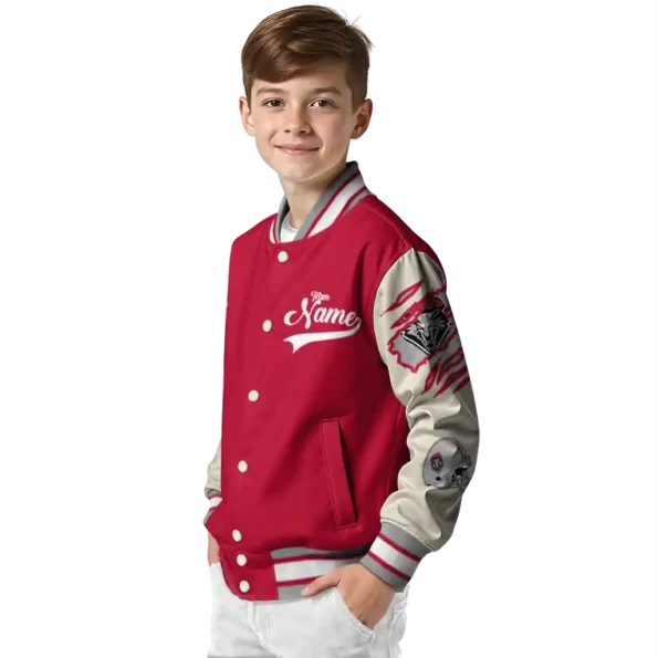 custom new mexico lobos wildcat pawprint red nude varsity jacket trendy.webp
