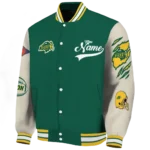 custom north dakota state bison wildcat pawprint green nude varsity jacket best selling.webp