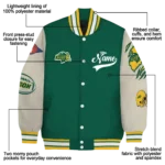 custom north dakota state bison wildcat pawprint green nude varsity jacket best selling.webp