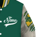custom north dakota state bison wildcat pawprint green nude varsity jacket best selling.webp