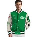 custom north texas mean green wildcat pawprint green nude varsity jacket best selling.webp