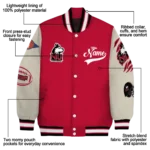 custom northern illinois huskies wildcat pawprint red nude varsity jacket best selling.webp