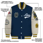 custom notre dame fighting irish wildcat pawprint navy nude varsity jacket best selling.webp