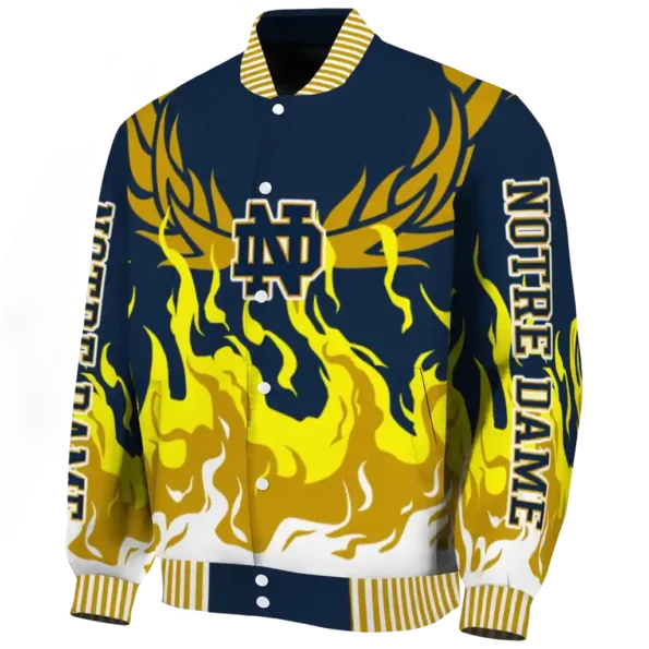 custom notre dame fighting irish winged blaze navy white varsity jacket best selling.webp