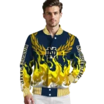custom notre dame fighting irish winged blaze navy white varsity jacket best selling.webp