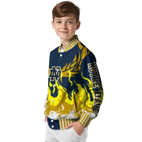 custom notre dame fighting irish winged blaze navy white varsity jacket trendy.webp