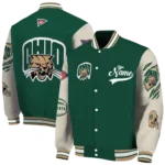 custom ohio bobcats wildcat pawprint green nude varsity jacket best selling.webp