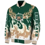 custom ohio bobcats winged blaze green white varsity jacket best selling.webp