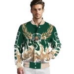 custom ohio bobcats winged blaze green white varsity jacket best selling.webp