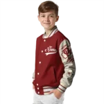 custom oklahoma sooners wildcat pawprint crimson nude varsity jacket best selling.webp