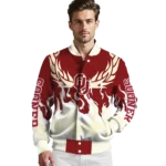 custom oklahoma sooners winged blaze crimson white varsity jacket best selling.webp