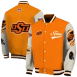 custom oklahoma state cowboys wildcat pawprint orange nude varsity jacket best selling.webp