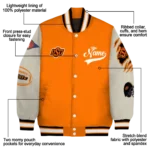 custom oklahoma state cowboys wildcat pawprint orange nude varsity jacket best selling.webp