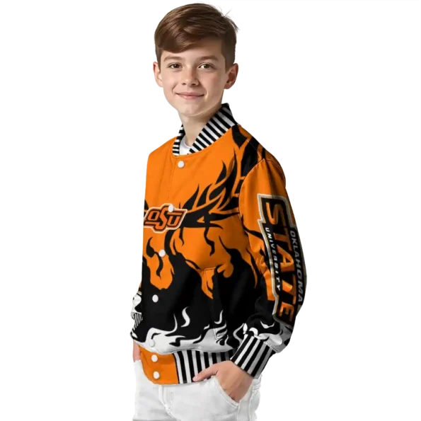 custom oklahoma state cowboys winged blaze orange white varsity jacket trendy.webp