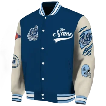 custom old dominion monarchs wildcat pawprint blue nude varsity jacket best selling.webp