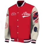 custom ole miss rebels wildcat pawprint red nude varsity jacket best selling.webp