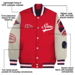 custom ole miss rebels wildcat pawprint red nude varsity jacket best selling.webp