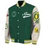 custom oregon ducks wildcat pawprint green nude varsity jacket best selling.webp