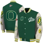 custom oregon ducks wildcat pawprint green nude varsity jacket best selling.webp