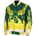 custom oregon ducks winged blaze green white varsity jacket best selling.webp