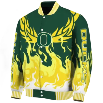 custom oregon ducks winged blaze green white varsity jacket best selling.webp