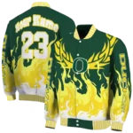custom oregon ducks winged blaze green white varsity jacket best selling.webp