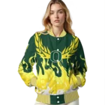 custom oregon ducks winged blaze green white varsity jacket best selling.webp