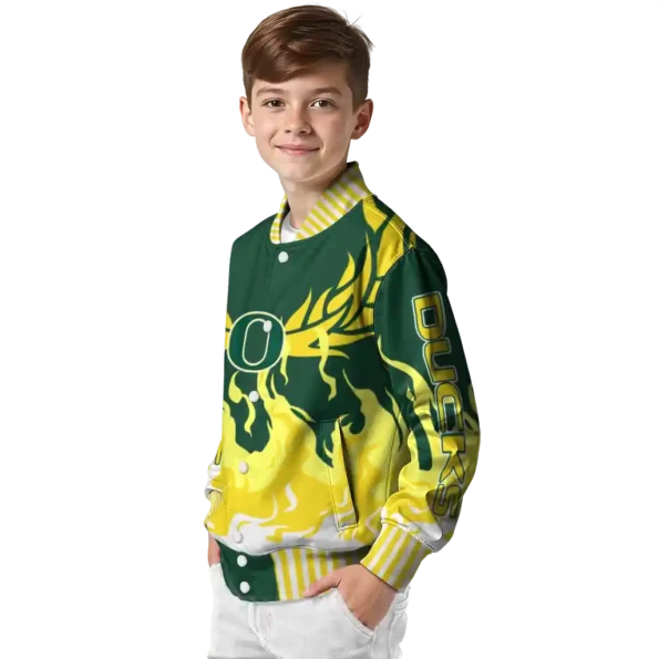 custom oregon ducks winged blaze green white varsity jacket trendy.webp