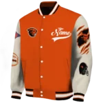 custom oregon state beavers wildcat pawprint orange nude varsity jacket best selling.webp