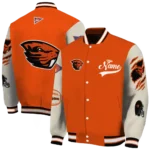 custom oregon state beavers wildcat pawprint orange nude varsity jacket best selling.webp