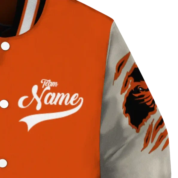 custom oregon state beavers wildcat pawprint orange nude varsity jacket premium grade.webp