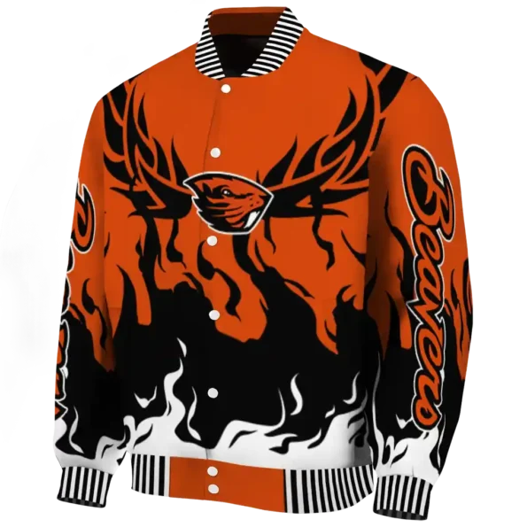 custom oregon state beavers winged blaze orange white varsity jacket best selling.webp