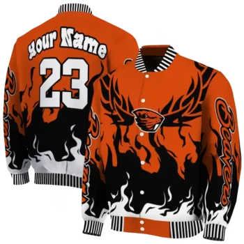 custom oregon state beavers winged blaze orange white varsity jacket fashion forward.webp