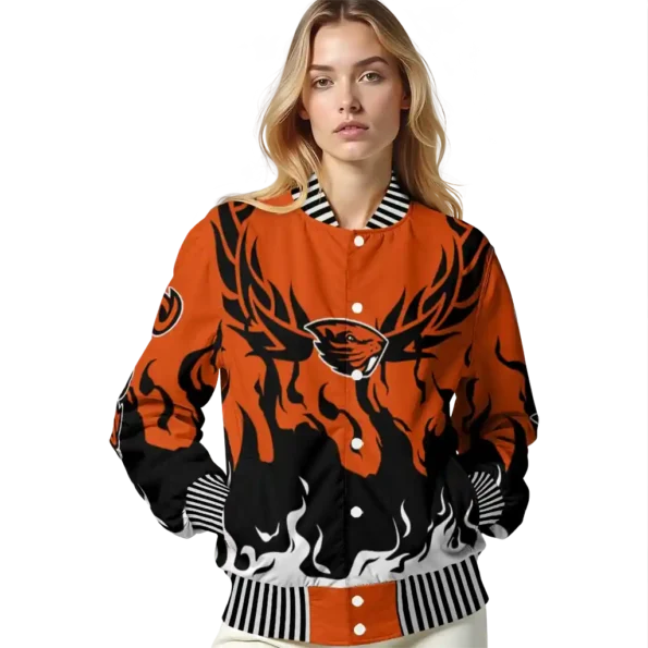 custom oregon state beavers winged blaze orange white varsity jacket latest model.webp