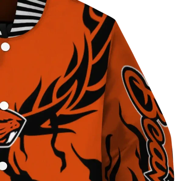 custom oregon state beavers winged blaze orange white varsity jacket premium grade.webp