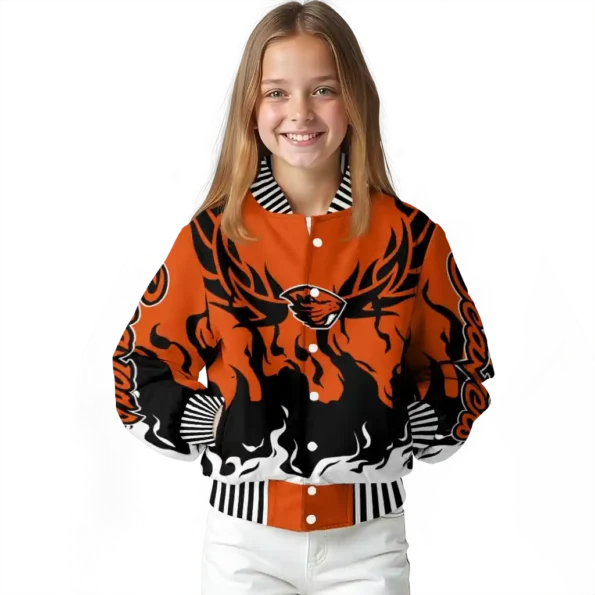 custom oregon state beavers winged blaze orange white varsity jacket top rated.webp